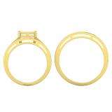 0.80 Carat (ctw) 10K Yellow Gold Round Diamond Men & Women's Cluster Engagement Ring Trio Set