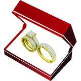 0.80 Carat (ctw) 10K Yellow Gold Round Diamond Men & Women's Cluster Engagement Ring Trio Set