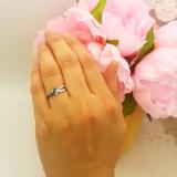 0.06 Carat (ctw) Sterling Silver Round Black And White Diamond Ladies Bypass Promise Engagement Ring