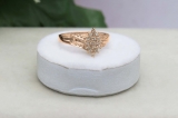 0.10 Carat (ctw) 10K Rose Gold Round White Diamond Ladies Cluster Flower Ring 1/10 CT