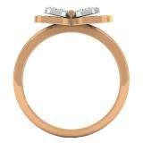 0.34 Carat (ctw) 18K Rose Gold Round Black & White Diamond Right Hand Butterfly Ring 1/3 CT
