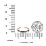 0.20 Carat (ctw) 10K Rose Gold Round Blue & White Diamond Ladies Stackable Wedding Band 1/5 CT