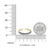 0.20 Carat (ctw) 10K Yellow Gold Round Blue & White Diamond Ladies Stackable Wedding Band 1/5 CT