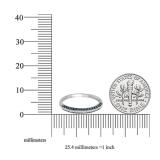 0.20 Carat (ctw) 14K White Gold Round Blue & White Diamond Ladies Stackable Wedding Band 1/5 CT