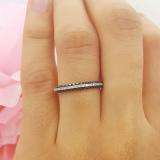 0.20 Carat (ctw) 14K White Gold Round Blue & White Diamond Ladies Stackable Wedding Band 1/5 CT