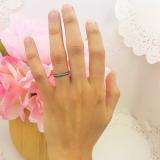 0.20 Carat (ctw) 14K White Gold Round Blue & White Diamond Ladies Stackable Wedding Band 1/5 CT