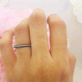 0.20 Carat (ctw) 14K White Gold Round Blue & White Diamond Ladies Stackable Wedding Band 1/5 CT