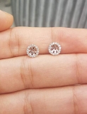 Round White Diamond Halo Removable Earring Jackets for Women in 10K White Gold (0.18 ctw, Color I-J, Clarity I2-I3)