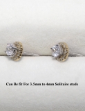 Round White Diamond Halo Removable Earring Jackets for Women in 14K Yellow Gold (0.18 ctw, Color I-J, Clarity I1-I2)