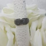 0.60 Carat (ctw) Black Rhodium Plated 14K White Gold Round Black Diamond Men's Wedding Band