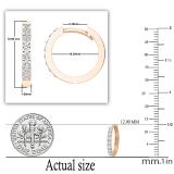0.20 Carat (ctw) 18K Rose Gold Round Cut White Diamond Ladies Huggies Hoop Earrings 1/5 CT