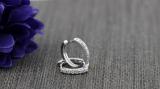 0.20 Carat (ctw) 18K White Gold Round Cut White Diamond Ladies Huggies Hoop Earrings 1/5 CT