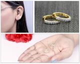 0.20 Carat (ctw) 18K Yellow Gold Round Cut White Diamond Ladies Huggies Hoop Earrings 1/5 CT