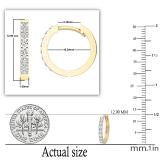 0.20 Carat (ctw) 18K Yellow Gold Round Cut White Diamond Ladies Huggies Hoop Earrings 1/5 CT