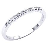 0.11 Carat (ctw) 10K White Gold Round Cut White Diamond Ladies Stackable Anniversary Band