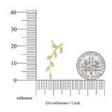 0.11 Carat (ctw) 10K Yellow Gold Round Cut White Diamond Ladies leaf shaped Climber Earrings