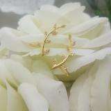 0.11 Carat (ctw) 10K Yellow Gold Round Cut White Diamond Ladies leaf shaped Climber Earrings