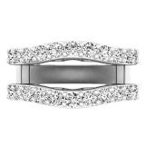 0.90 Carat (ctw) 18K White Gold Round Diamond Ladies Anniversary Band Milgrain Guard Double Ring
