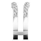 0.90 Carat (ctw) 18K White Gold Round Diamond Ladies Anniversary Band Milgrain Guard Double Ring