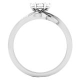 0.05 Carat (ctw) 10K White Gold Round White Diamond Ladies Cluster Flower Fashion Right Hand Ring