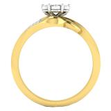 0.05 Carat (ctw) 10K Yellow Gold Round White Diamond Ladies Cluster Flower Fashion Right Hand Ring