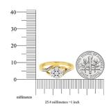0.05 Carat (ctw) 10K Yellow Gold Round White Diamond Ladies Cluster Flower Fashion Right Hand Ring