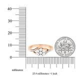 0.05 Carat (ctw) 18K Rose Gold Round White Diamond Ladies Cluster Flower Fashion Right Hand Ring