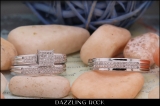 0.24 Carat (ctw) 10K White Gold White Diamond Men's & Women's Engagement Ring Trio Set 1/4 CT