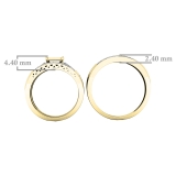 0.24 Carat (ctw) 10K Yellow Gold White Diamond Men's & Women's Engagement Ring Trio Set 1/4 CT