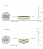 0.24 Carat (ctw) 10K Yellow Gold White Diamond Men's & Women's Engagement Ring Trio Set 1/4 CT
