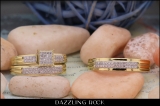 0.24 Carat (ctw) 14K Yellow Gold White Diamond Men's & Women's Engagement Ring Trio Set 1/4 CT