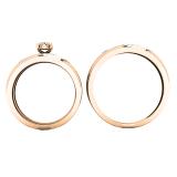 0.18 Carat (ctw) 10K Rose Gold Round White Diamond Men & Women's Engagement Ring Trio Bridal Set