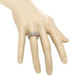 1.05 Carat (ctw) 14K Rose Gold Round Champagne & White Diamond Ladies Engagement Ring Set 1 CT