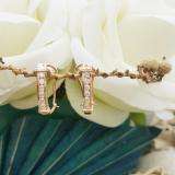 0.50 Carat (ctw) 10K Rose Gold Round Cut White Diamond Ladies Fashion Huggies Hoop Earrings 1/2 CT