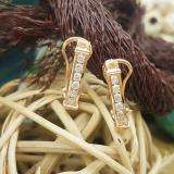0.50 Carat (ctw) 10K Rose Gold Round Cut White Diamond Ladies Fashion Huggies Hoop Earrings 1/2 CT