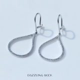 0.45 Carat (ctw) 10K White Gold Round White Diamond Ladies Teardrop Dangling Earrings