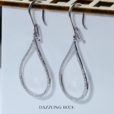 0.45 Carat (ctw) 10K White Gold Round White Diamond Ladies Teardrop Dangling Earrings