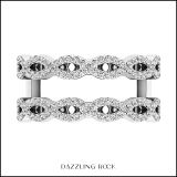 0.55 Carat (ctw) 10K White Gold Round white Diamond Ladies Wedding Band Enhancer Double Ring 1/2 CT