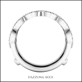 0.55 Carat (ctw) 10K White Gold Round white Diamond Ladies Wedding Band Enhancer Double Ring 1/2 CT