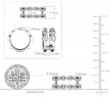 0.55 Carat (ctw) 10K White Gold Round white Diamond Ladies Wedding Band Enhancer Double Ring 1/2 CT