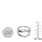 0.60 Carat (ctw) 10K White Gold Round White & Black Diamond Ladies Wedding Band Guard Double Ring