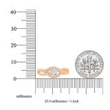 0.40 Carat (ctw) 10K Rose Gold Round White Diamond Ladies Swirl Split Shank Bridal Promise Ring