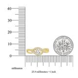 0.40 Carat (ctw) 10K Yellow Gold Round White Diamond Ladies Swirl Split Shank Bridal Promise Ring