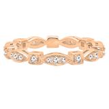 0.30 Carat (ctw) 10K Rose Gold Round White Diamond Ladies Vintage Wedding Stackable Band 1/3 CT