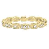 0.30 Carat (ctw) 10K Yellow Gold Round White Diamond Ladies Vintage Wedding Stackable Band 1/3 CT