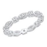 0.30 Carat (ctw) 18K White Gold Round White Diamond Ladies Vintage Wedding Stackable Band 1/3 CT