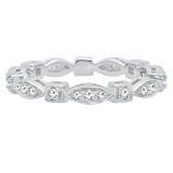 0.30 Carat (ctw) 18K White Gold Round White Diamond Ladies Vintage Wedding Stackable Band 1/3 CT