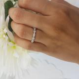 0.30 Carat (ctw) 18K White Gold Round White Diamond Ladies Vintage Wedding Stackable Band 1/3 CT