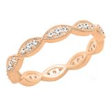 0.30 Carat (ctw) 10K Rose Gold Round White Diamond Ladies Vintage Stackable Wedding Band 1/3 CT