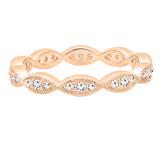 0.30 Carat (ctw) 10K Rose Gold Round White Diamond Ladies Vintage Stackable Wedding Band 1/3 CT